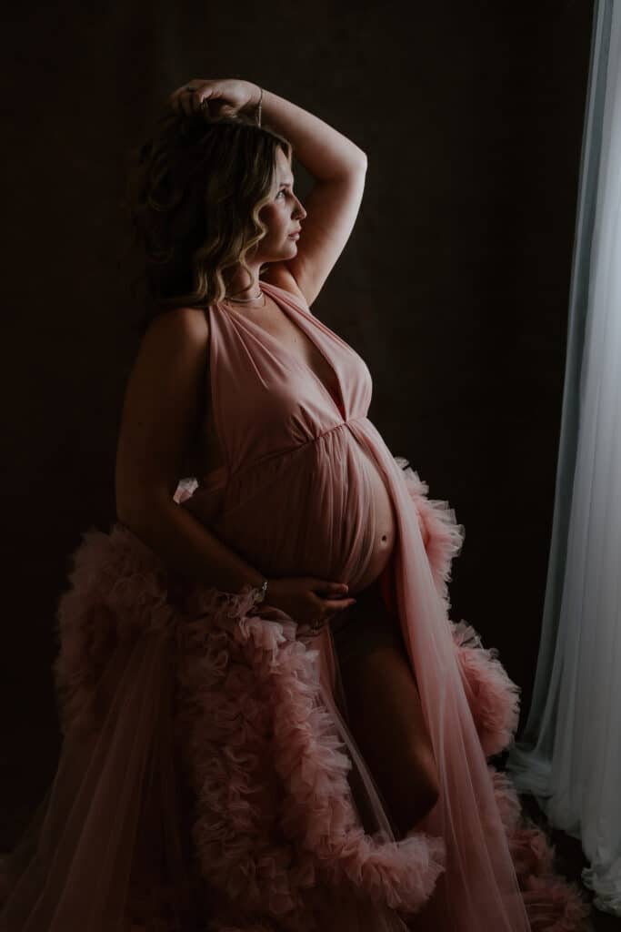 A person wears a dress.