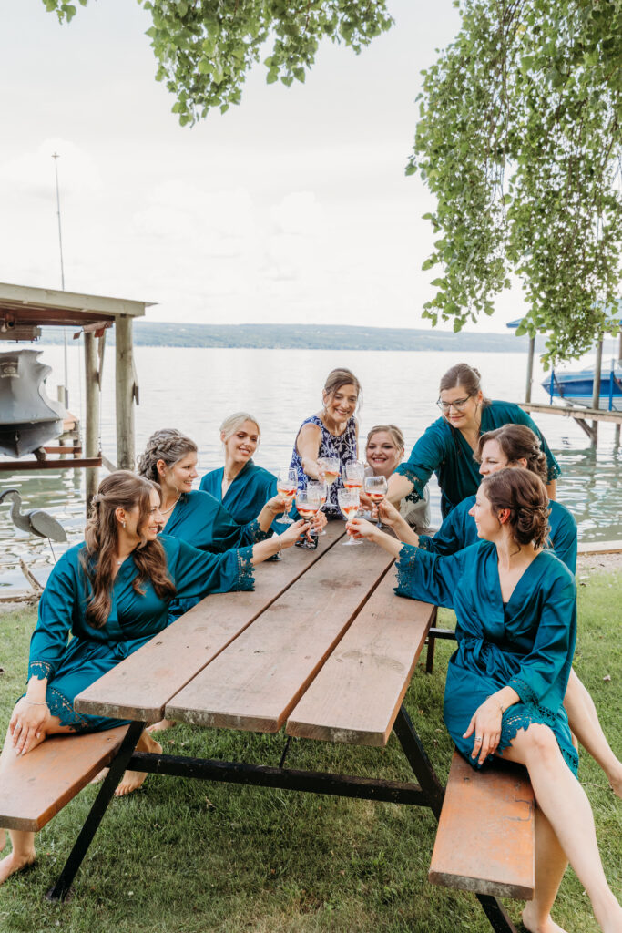 Bride and her bridesmaids