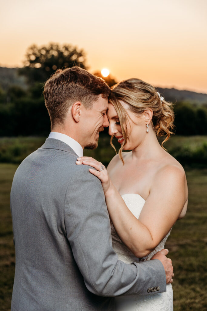 Bride and groom feeling their moment