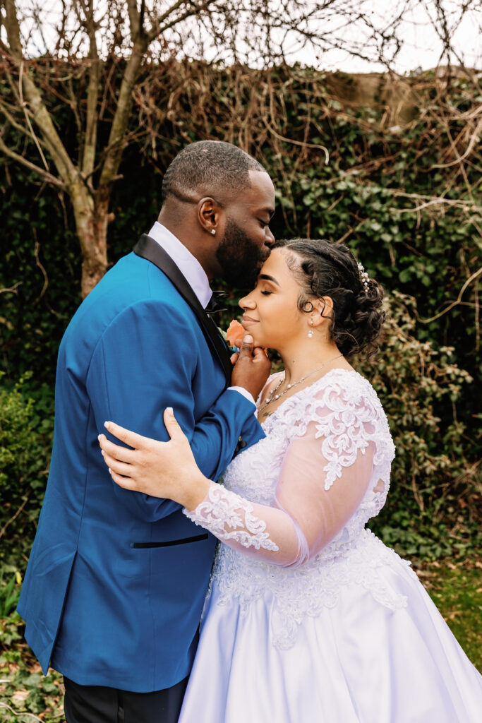 Two people embracing each other.