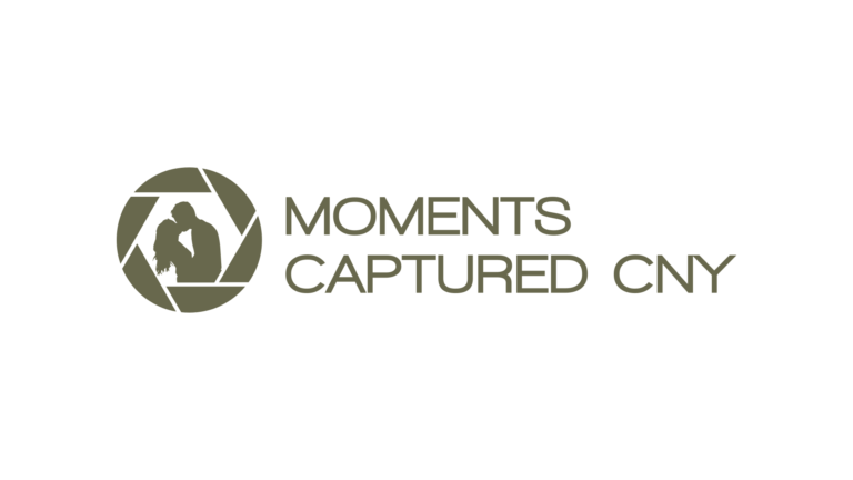 Logo of Moments Captured CNY features a silhouette of two people inside a camera shutter design with stylish, bold text alongside.